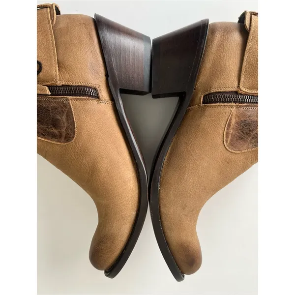 J.B. Dillon leather leather distressed western ankle boots NEW 10 - Image 11