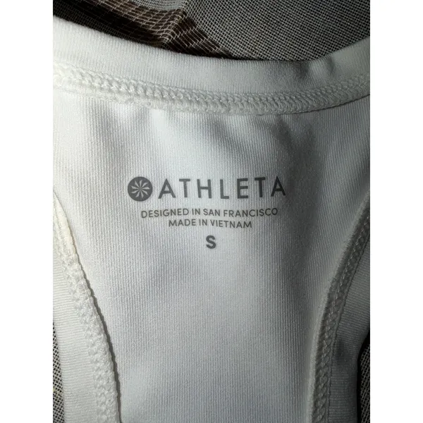 Athleta White Racerback Active Tank Top Women Small Yoga Running Gym Workout - Image 5