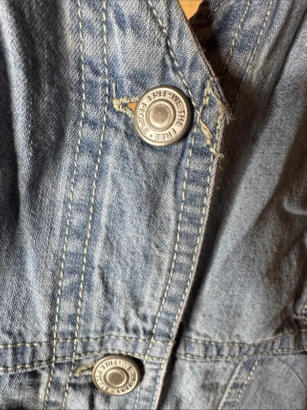 Free People We The Free Pocket Full of Sunshine Denim Mini Dress Size Medium - Image 6