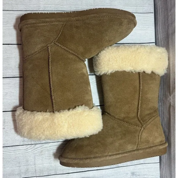 Bearpaw Women's Tall Brown Suede Boots! Size 9 sherpa-lined, casual, fashion - Image 7