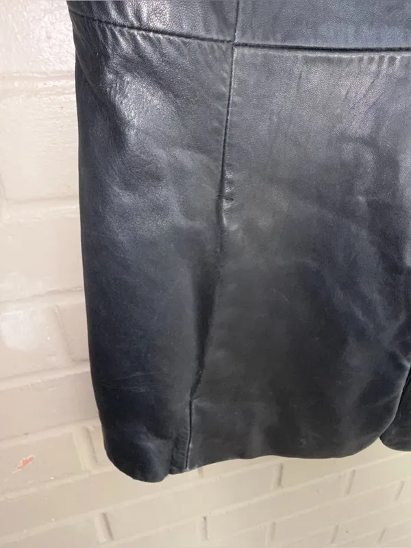 Adler Collection Lambskin Black Leather Blazer Coat Size L - Image 4