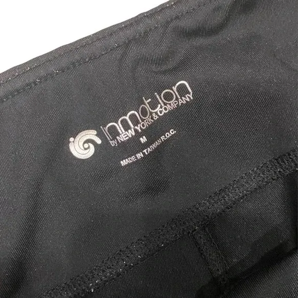 In Motion by NY&C Black Elastic Waistband Flared Legging Pants Size Medium - Image 4