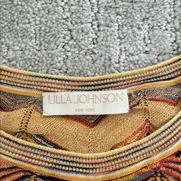 Ulla Johnson Priscilla Chevron Puff Sleeve Knit short sleeve yellow blue zigzag - Image 10