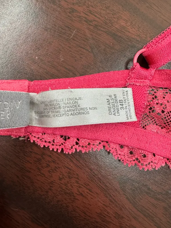 Victoria’s Secret Dream Angels Lined Demi Pink Lace Bra Size 34B - Image 6