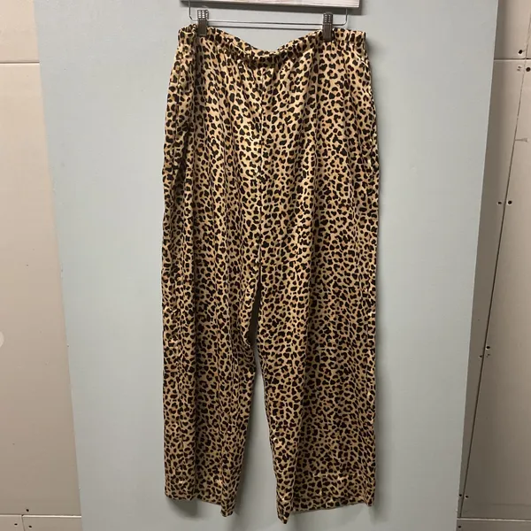 A‎ New Day Leopard Print Wide Leg Lounge Pants Size L - Image 3