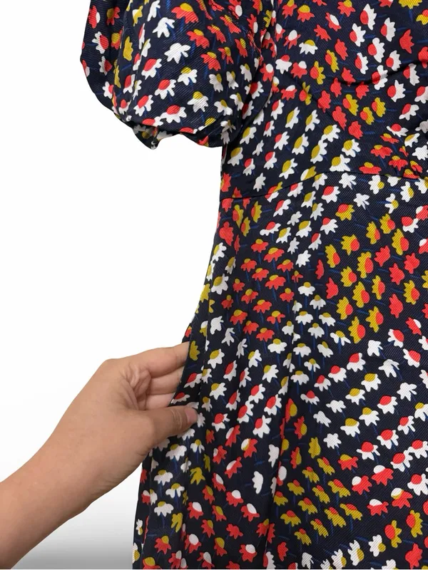 NWT ANTHROPOLOGIE MAEVE Melody Geometric Puff Sleeve Mini Dress Sz S - Image 7