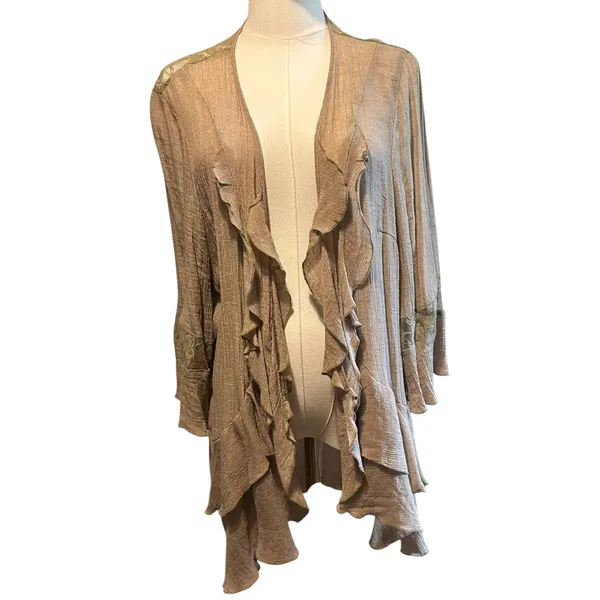 Shawl Open Lace Back Gauze SZ 1X J GEE Oversized Top Drapery Victorian Coquette - Image 2