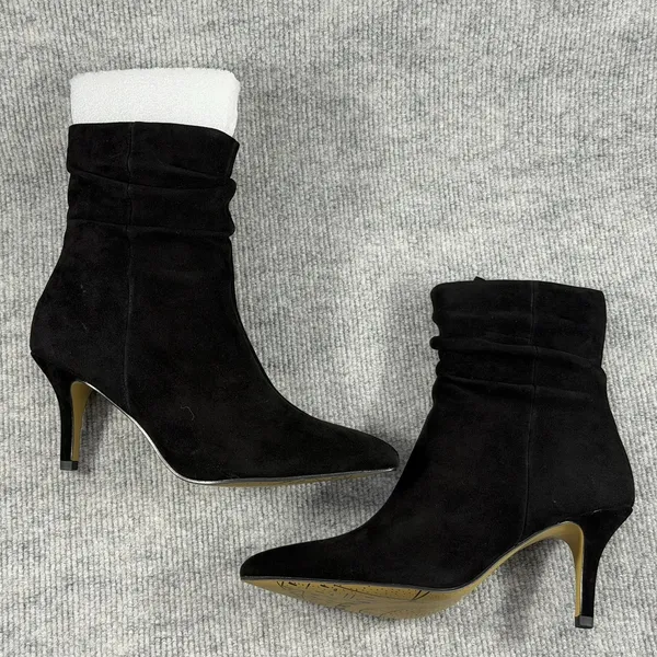 Bella‎ Vita Woman Size-8N ~ Danielle Leather Suede Black Slouch Ankle Booties - Image 6
