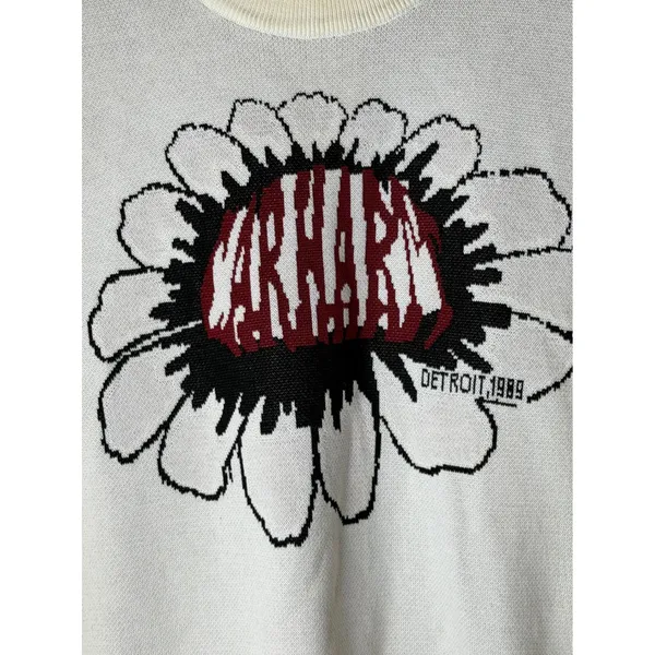 Carhartt WIP Sweater Women‎ Small Ivory Gray Cotton Knit Pixel Flower Streetwear - Image 7