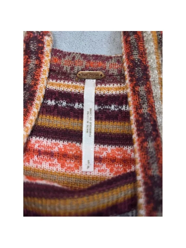 Free People Fair Isle Sweater Dress Fit & Flare Wool Blend PS - Image 4