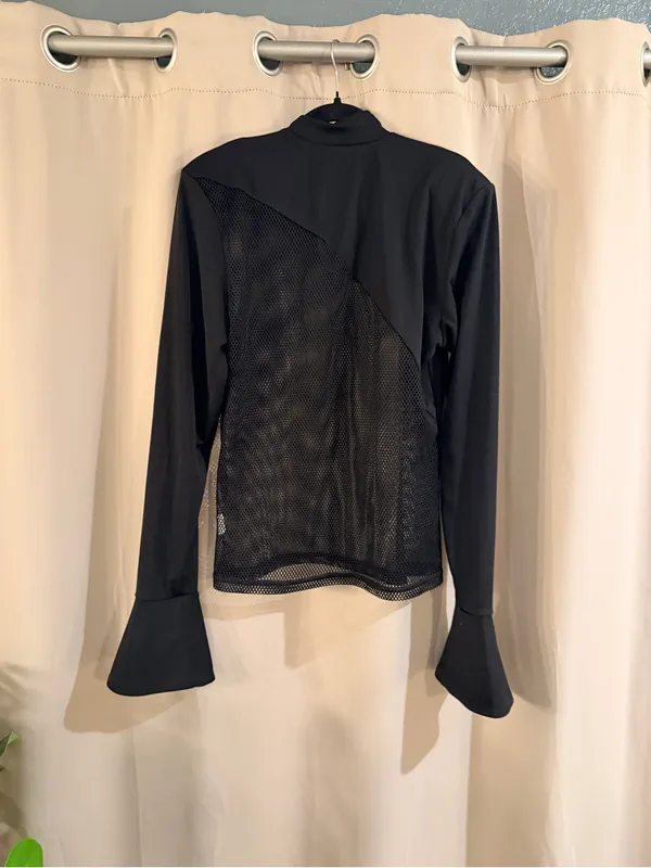 Incerun NWT Black Mesh Panel Long - Image 3