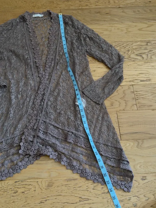 NWOT - L - Altar'd State Dusty Brown Lace Open-Front Cardigan - Image 4