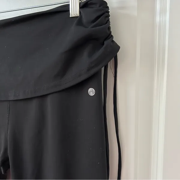 apana Black Fold over Waist Yoga Pants Medium - Image 4