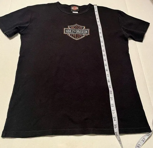 Harley Davidson Frieze O’Fallon IL Womens Size XL Black Short Sleeve Shirt Biker - Image 8