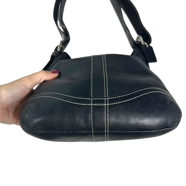 Coach 10938 Y2K Black Leather Shoulder Crossbody Convertible Bag Handbag Purse - Image 5