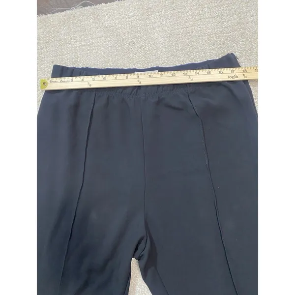 Anthropologie Dress Pants Black Knit Straight Leg Stretch Pull-On Women's XL 26" - Image 9