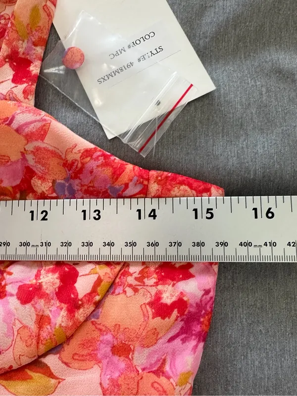 NWT Taylor Floral Tiered Maxi Dress Size 10 Pink Orange Ruffle Peplum - Image 8