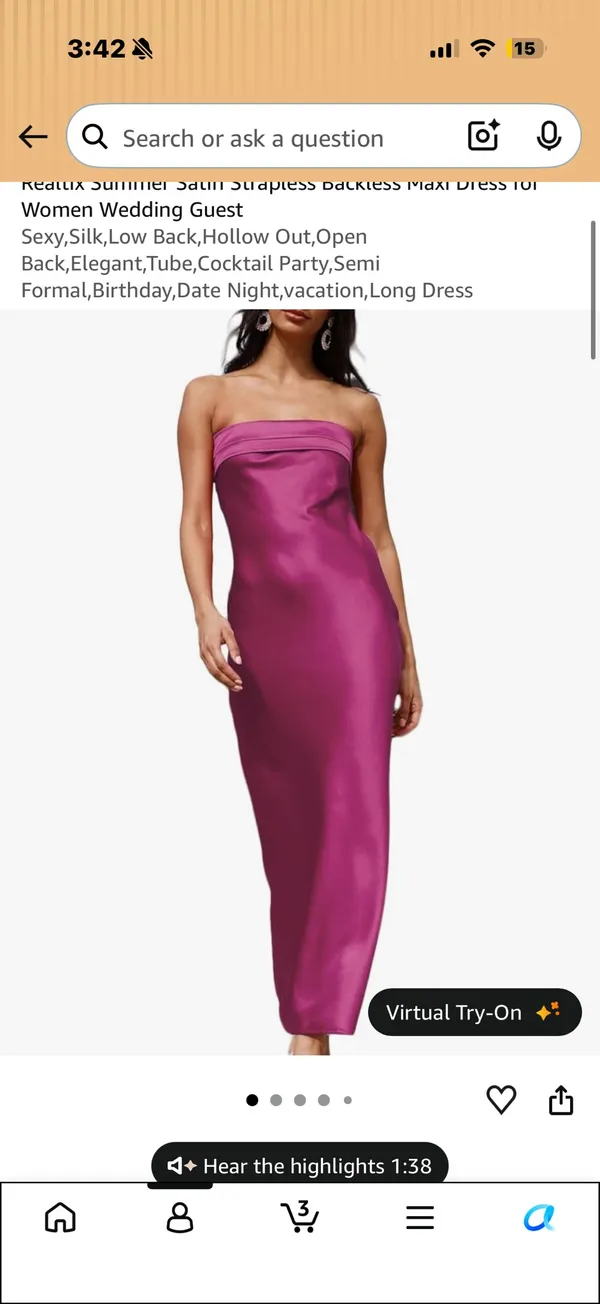 Amazon strapless pink dress - Image 2