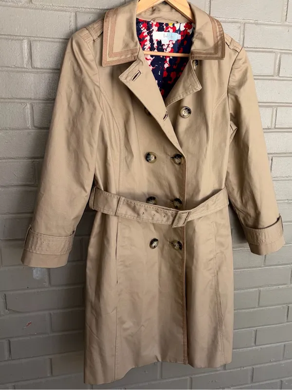Boden Khaki Trench Coat 10P Tan Size 10 - Image 2