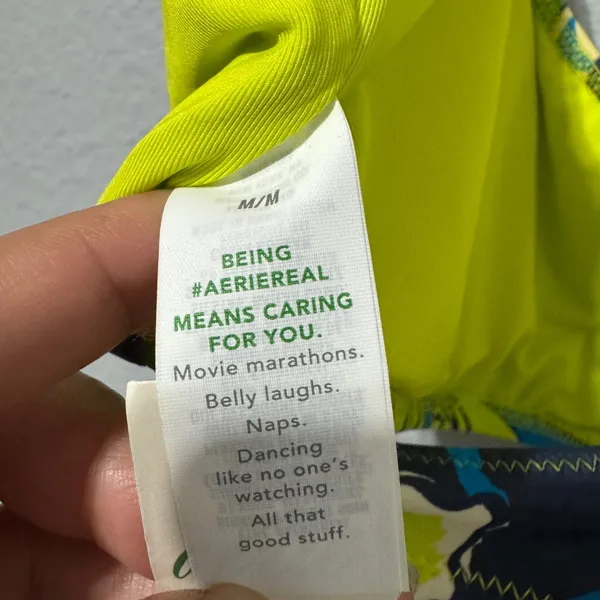 Aerie Real Good UPF 50 Tropical Floral Scoop V-Wire Bikini Bra M‎ Multicolor NEW - Image 8