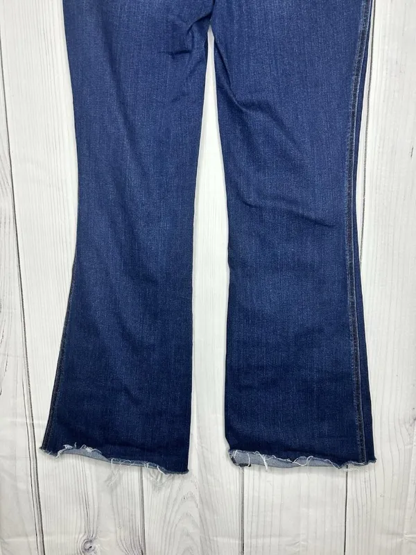 Spanx Flared Denim Jeans Raw Edge Hem Rise Sz XL (34x30) 20327R - Image 7