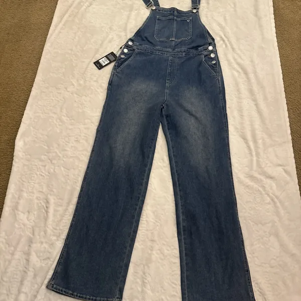 True Religion Women's Denims Straight Leg Overalls size L - Image 5