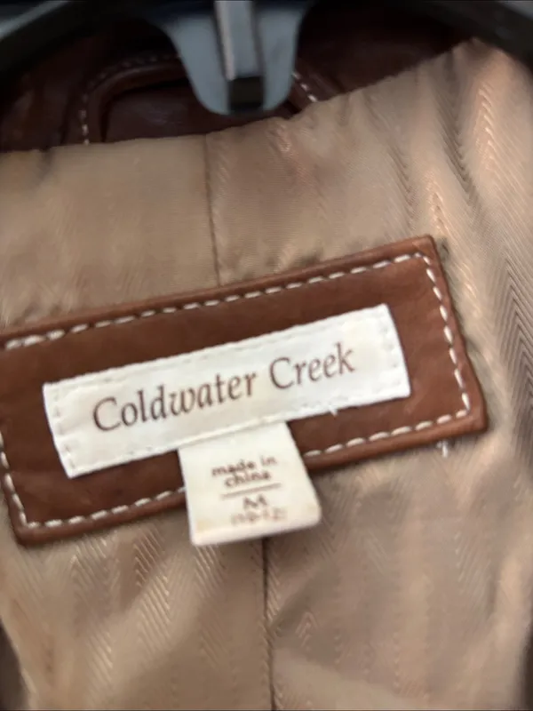 Coldwater Creek Ladies Brown Leather Utility Vest Medium - Image 5