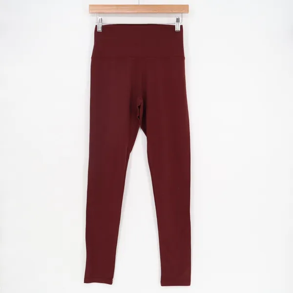 Offline by Aerie Leggings Womens Medium Maroon Stratch Knit High Rise Skinny Leg - Image 2