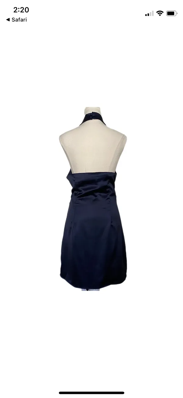 Lelis Navy Satin Dress - Image 4