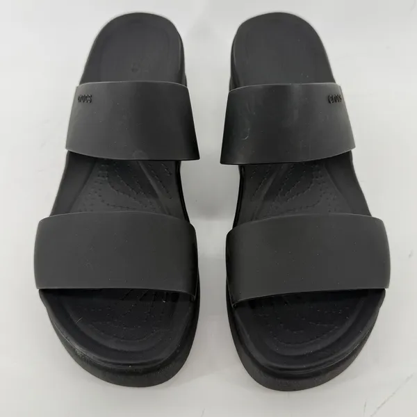 Crocs Brooklyn Mid Wedge Sandal Flip Flop Black Women 10 Summer Beach Vacation - Image 3