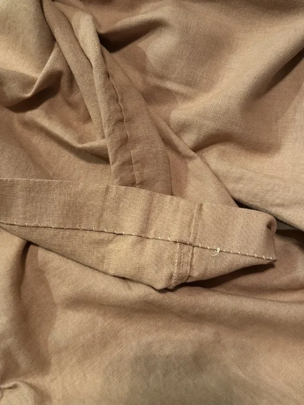 Abercrombie Fitch Wide Leg Linen Blend Pants Trousers Tan Pleated Large 32x24 - Image 8