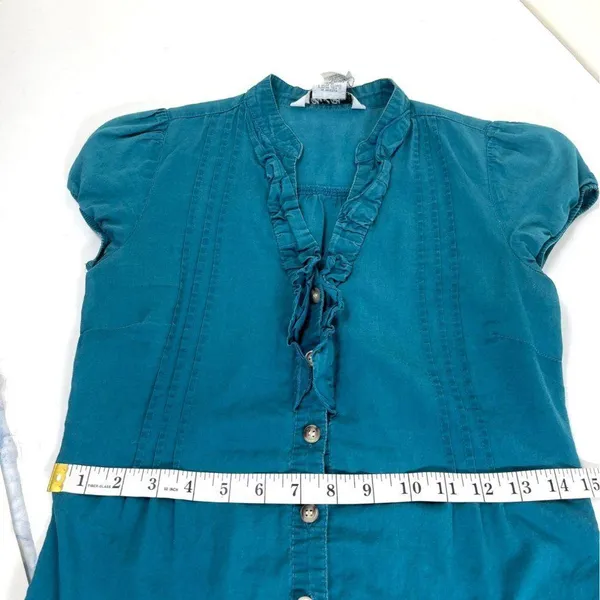 Lots of Love by Speechless Small Blue Cotton Dress/Top Short Sleeve Turquoise - Image 7
