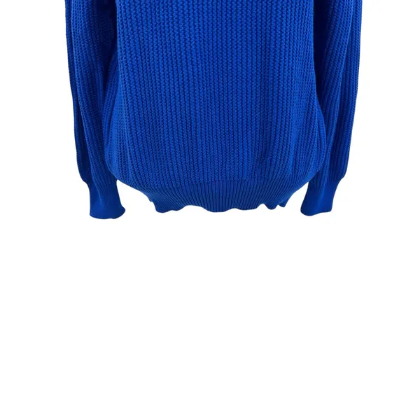 Bogner Vintage Sweater Ribbed‎ Knit Cotton Acrylic Blend Blue Size US 10 - Image 4