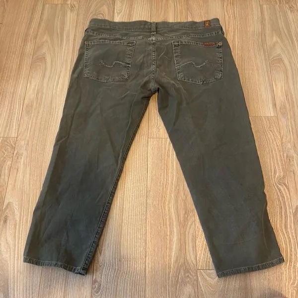 7 for all mankind jeans women's‎ olive green/gray jeans size 30 - Image 8