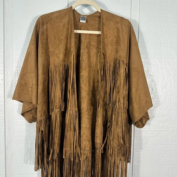 L’Amour Faux Suede Fringed Western Jacket No Size EUC - Image 3