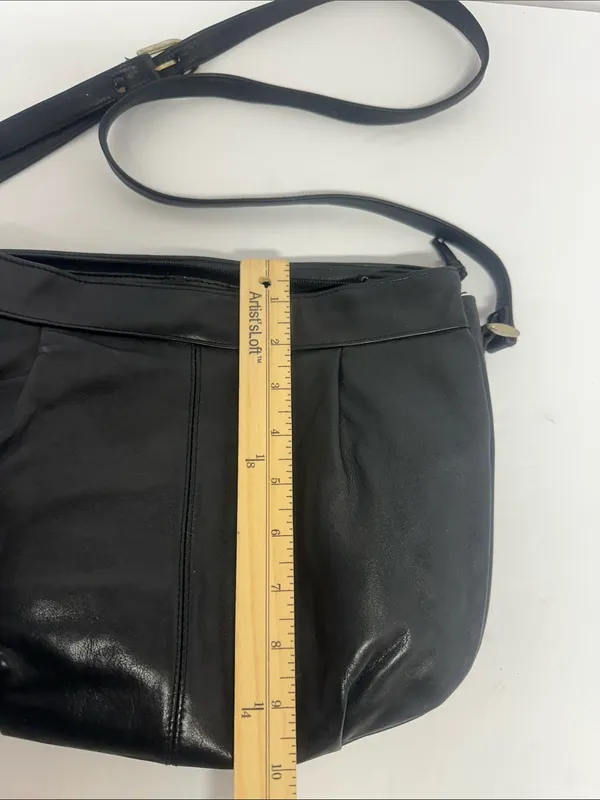 Classic Black Leather Crossbody Bag - Image 2