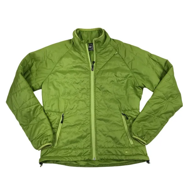 REI PrimaLoft Pertex Quantum Eco Full Zip Jacket Women M Green Outdoor Packable - Image 4