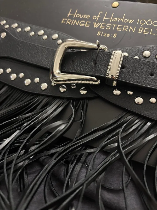 House of Harlow 1960 fringe western belt - Image 4