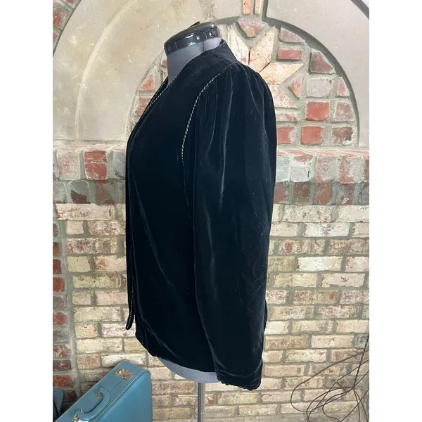 cardigan velour velvet black vintage - Image 5