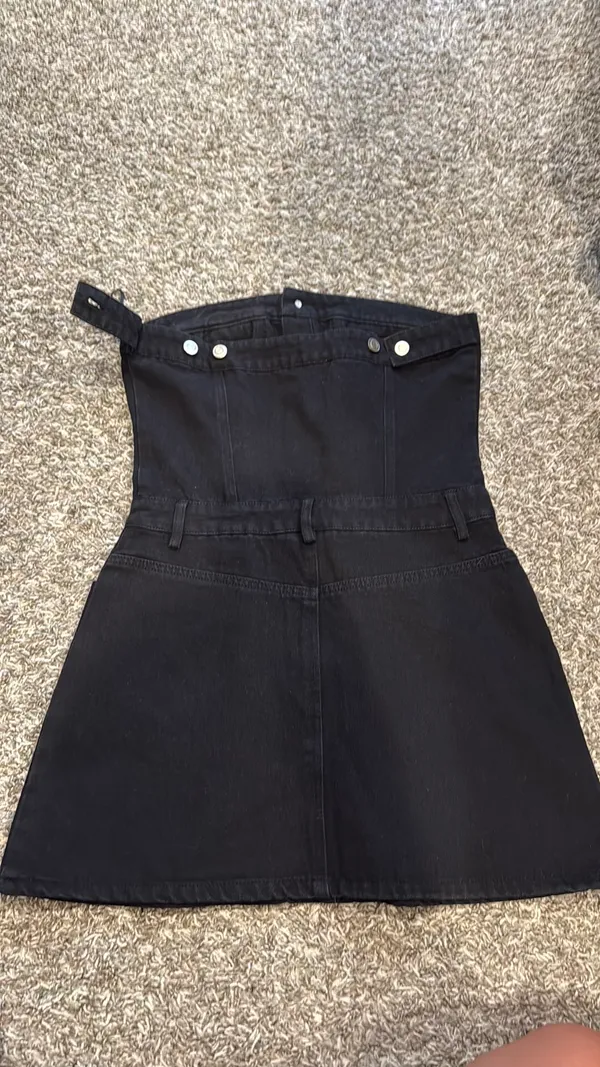 Pitaya Black denim strapless dress - Image 4