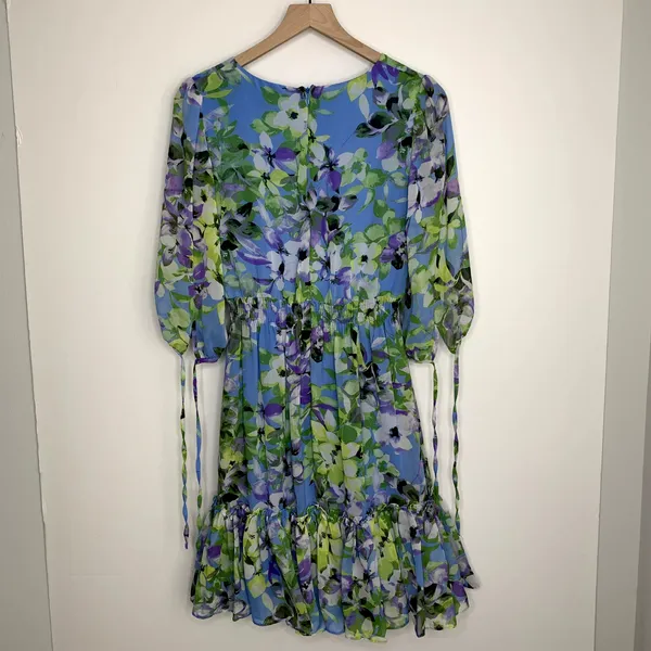 Taylor Floral Chiffon Mini Dress Enchanted Bloom Floral Womens Size 6 - Image 3