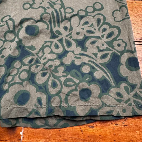 Aeropostale Womens Olive Green Floral Halter Empire Waist‎ Cotton Mini Dress M - Image 2