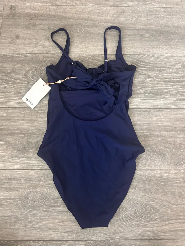 New Quince Italian Underwire One-Piece Swimsuit in Navy Blue Size Small MSRP $42 - Image 3