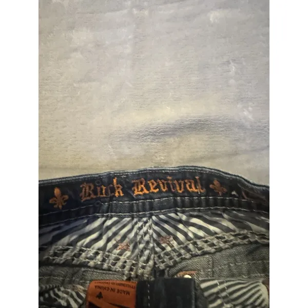 Rock Revival Kai Sequin & Rhinestone Bling Jean Shorts - Size 25 - Image 5