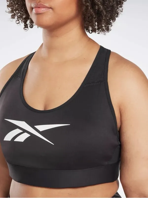 Reebok Plus Size Lux Vector Medium Impact Racerback Bra in Black, Size 1X, NWT - Image 2