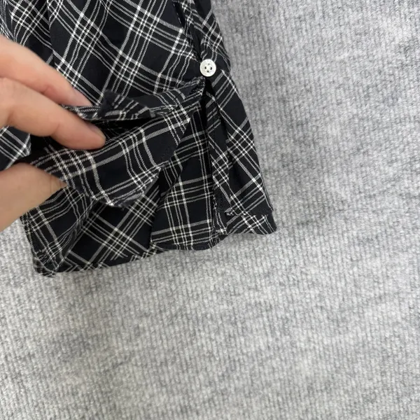 Lauren Ralph Lauren Size-1X Women's Shirt Long Sleeve Collared Top Black Plaid - Image 7
