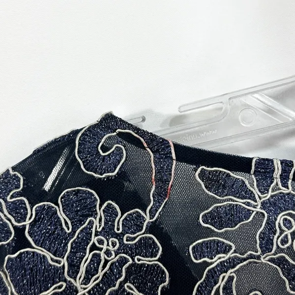 Candalite Plus Size 2X Formal Dress Navy Blue Floral Lace Tulle Prom Party‎ 760 - Image 8