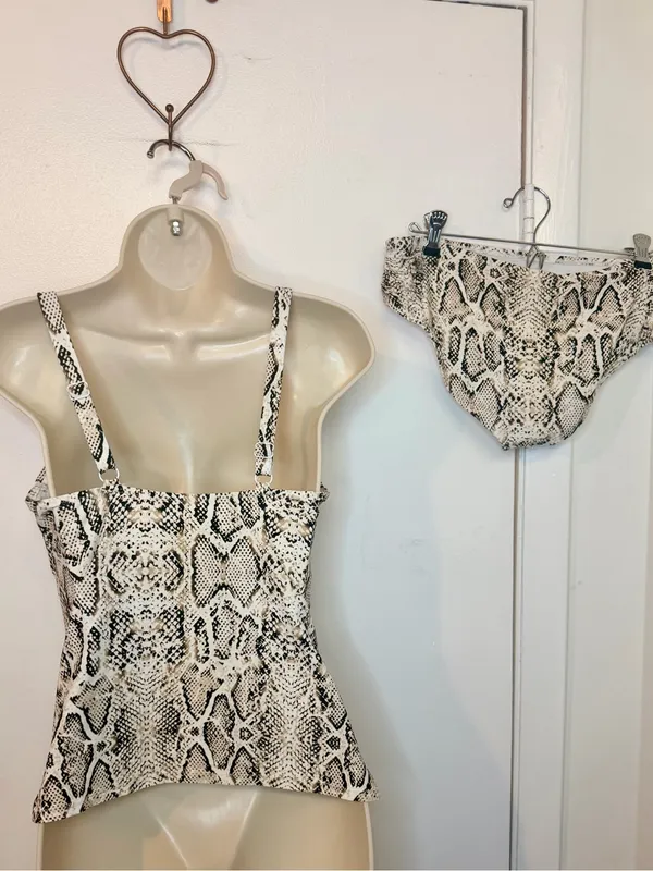 Soma Snake Print Tankini Bathing suit Size Large V Wire Plunge - Image 11