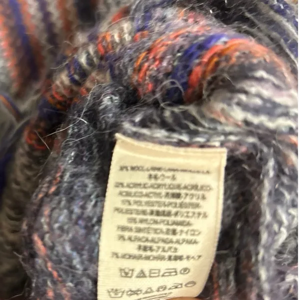 Free People Navy Aztec Cowl Neck Sweater Size Small‎ - Image 8