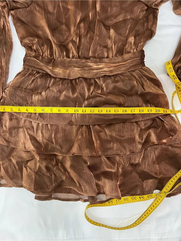 Lulus Ideal Behavior Metallic Tiered Mini Dress - Image 9